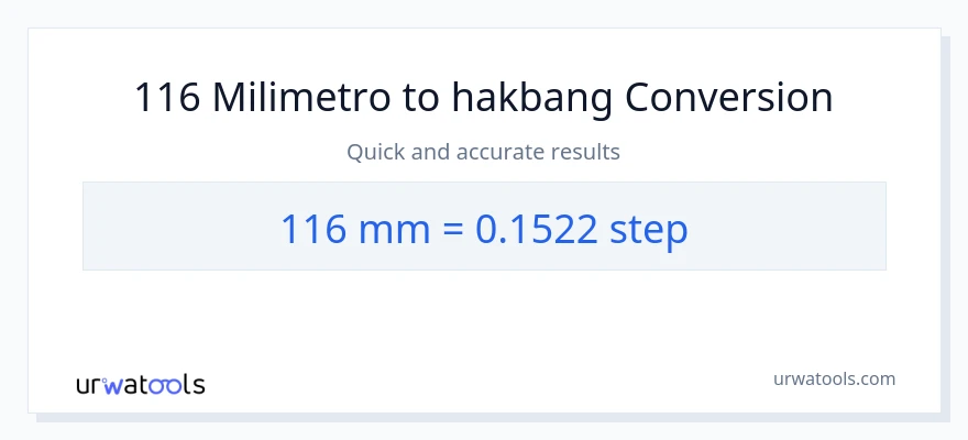 116 milimetro patungong mga hakbang na conversion