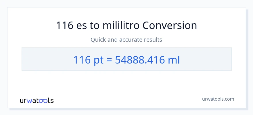 Conversión de 116 Pints a mililitros