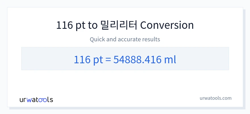 116 Pints에서 밀리리터으로의 변환