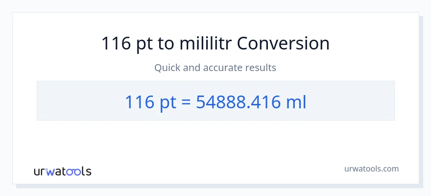 Konwersja 116 Pints do mililitry