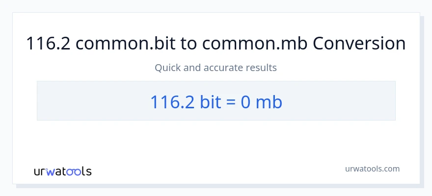 116.2 Bits patungong Megabytes na conversion
