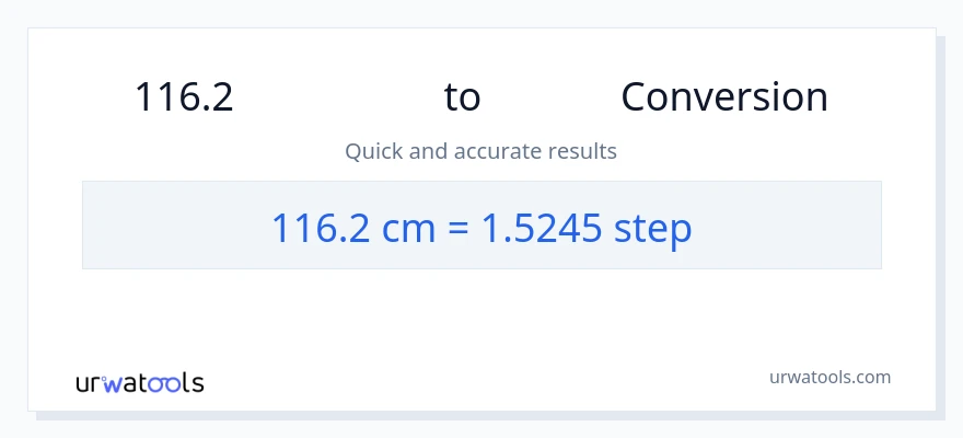 การแปลง 116.2 เซนติเมตร เป็น ขั้นตอน