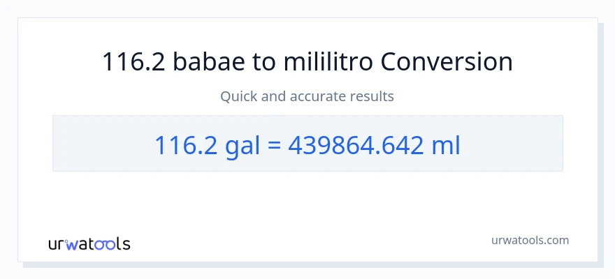 116.2 Mga galon patungong mga mililitro na conversion