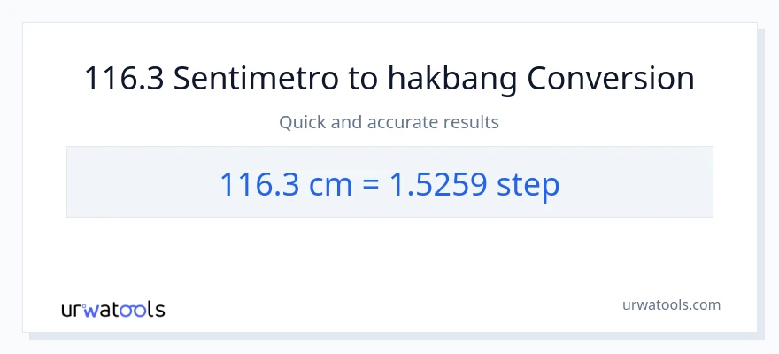 116.3 Mga Sentimetro patungong mga hakbang na conversion