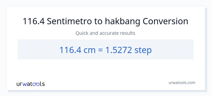 116.4 Mga Sentimetro patungong mga hakbang na conversion