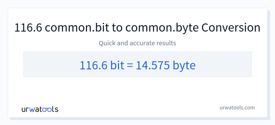 116.6 Bits 到 Bytes 轉換
