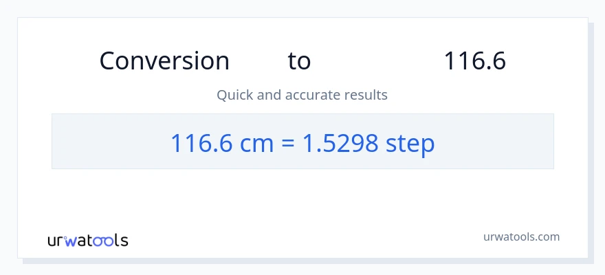 تبدیل 116.6 سانتی‌متر به مراحل