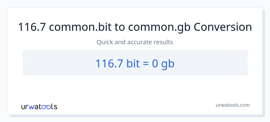 116.7 Bits patungong Gigabytes na conversion