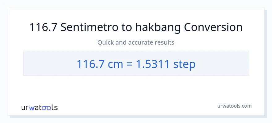 116.7 Mga Sentimetro patungong mga hakbang na conversion