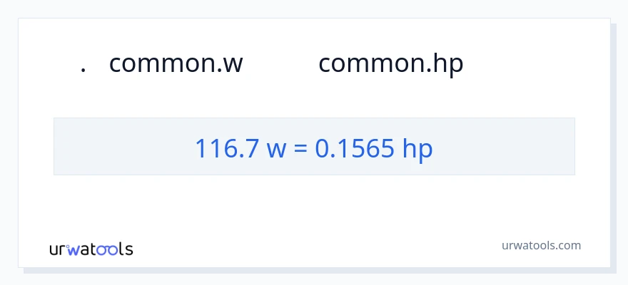 116.7 ওয়াট থেকে অশ্বশক্তি রূপান্তর