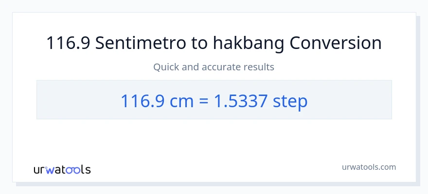 116.9 Mga Sentimetro patungong mga hakbang na conversion