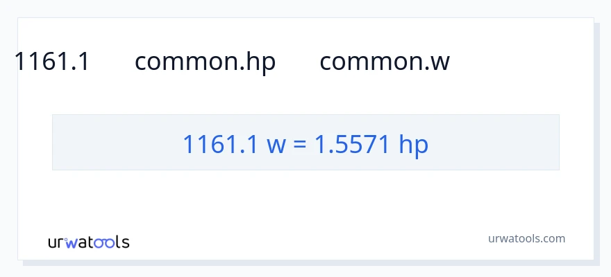 تبدیل 1161.1 وات به اسب بخار