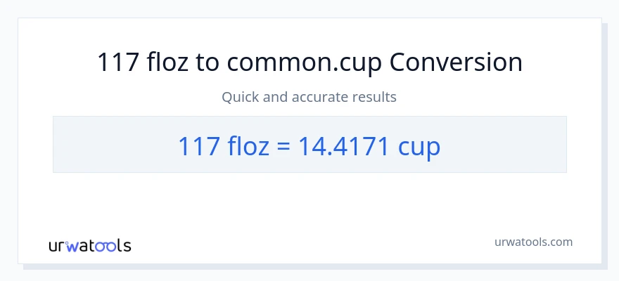 117 mga onsa ng likido patungong mga tasa na conversion