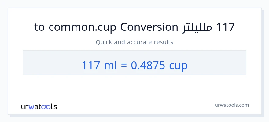 التحويل من 117 ملليلتر إلى أكواب