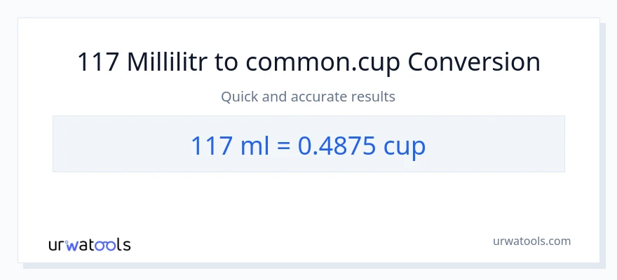 117 millilitr-dən fincanlar-ə çevrilmə
