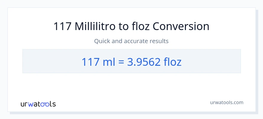 Conversione da 117 millilitri a once fluide