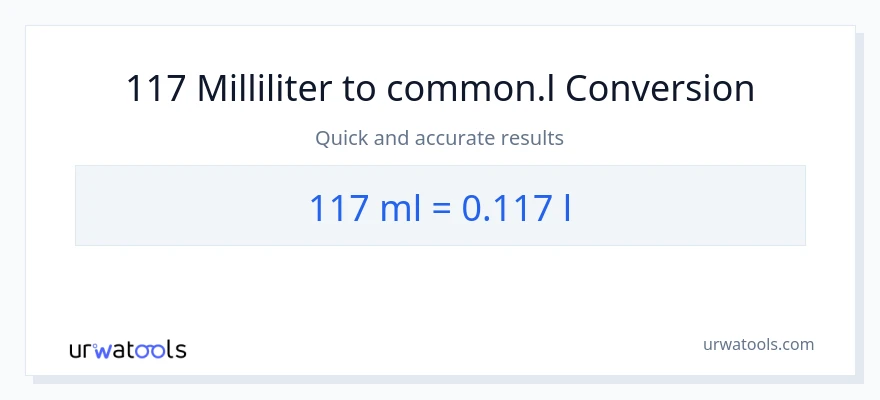 117 milliliter til Liters konvertering
