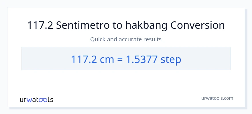 117.2 Mga Sentimetro patungong mga hakbang na conversion