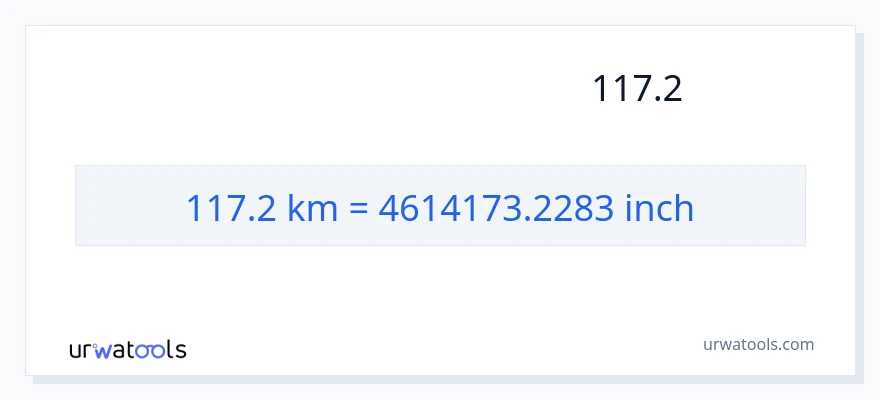 המרה של 117.2 קילומטרים ל- אינץ'