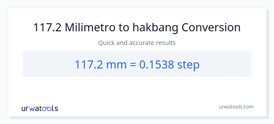 117.2 milimetro patungong mga hakbang na conversion