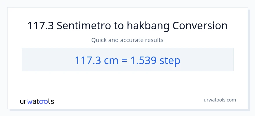 117.3 Mga Sentimetro patungong mga hakbang na conversion