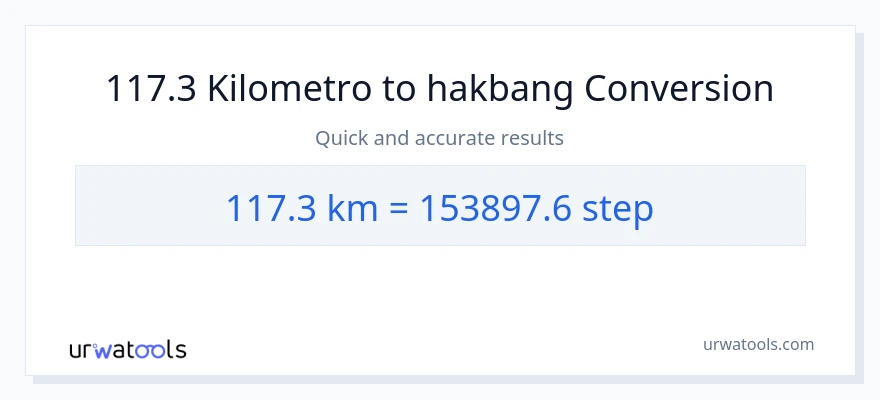 117.3 Kilometro patungong mga hakbang na conversion