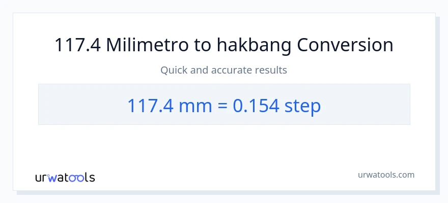 117.4 milimetro patungong mga hakbang na conversion