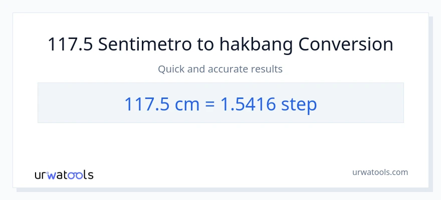 117.5 Mga Sentimetro patungong mga hakbang na conversion