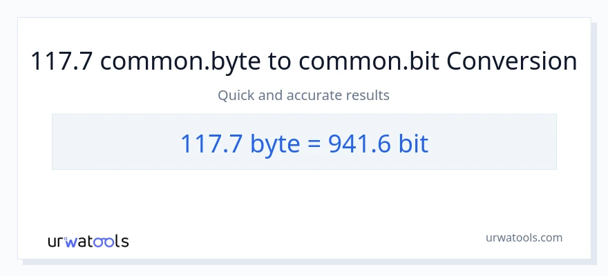 117.7 Bytes patungong Bits na conversion