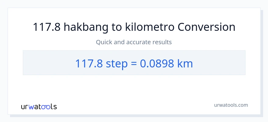 117.8 mga hakbang patungong Kilometro na conversion