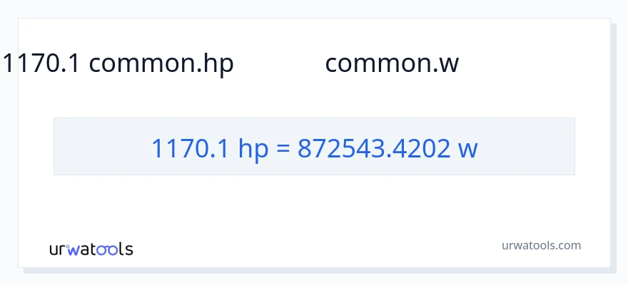 1170.1 అశ్వశక్తి నుండి వాట్స్ కు మార్పిడి