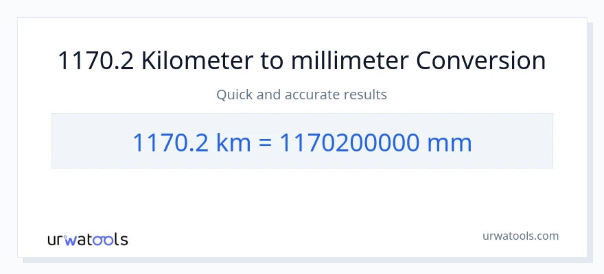 1170.2 Kilometers to millimeters conversion