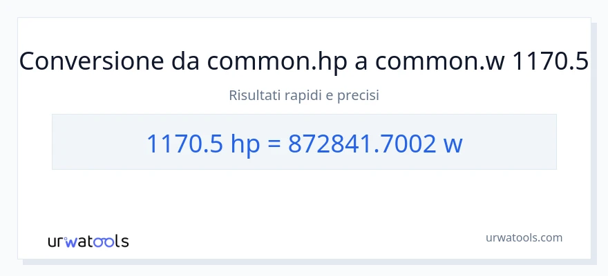Conversione da 1170.5 potenza a watt