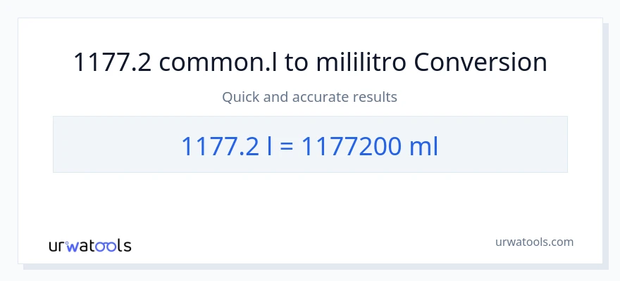 1177.2 Liters patungong mga mililitro na conversion