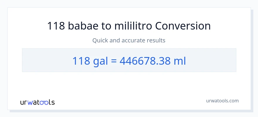 118 Mga galon patungong mga mililitro na conversion