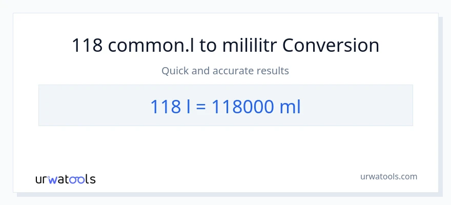 Konverze z Liters na mililitrů: 118