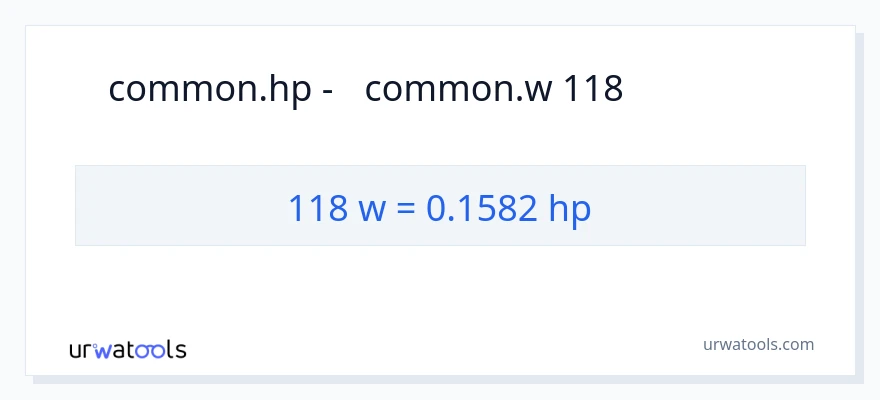 המרה של 118 וואט ל- כּוֹחַ סוּס