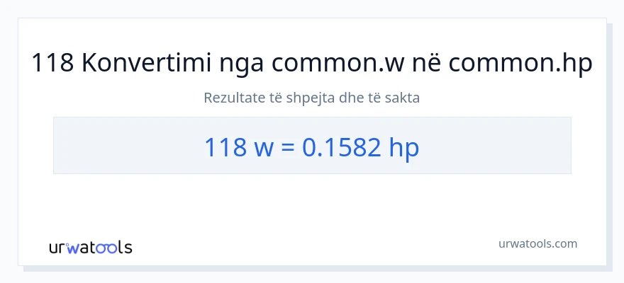 Konvertimi 118 vat në kuajfuqi