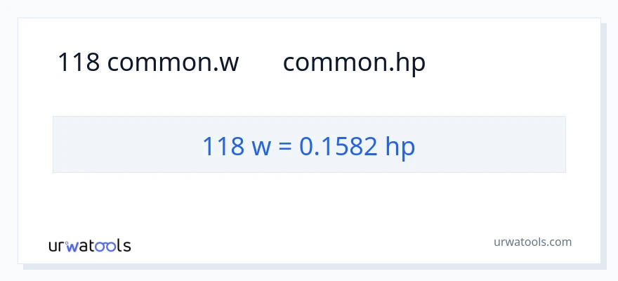 118 واٹ سے ہارس پاور کی تبدیلی