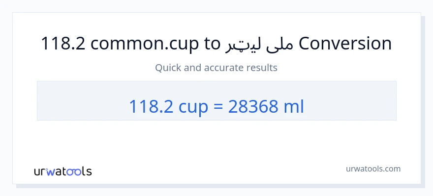 118.2 پيالې ته ملی لیټرونه بدلون