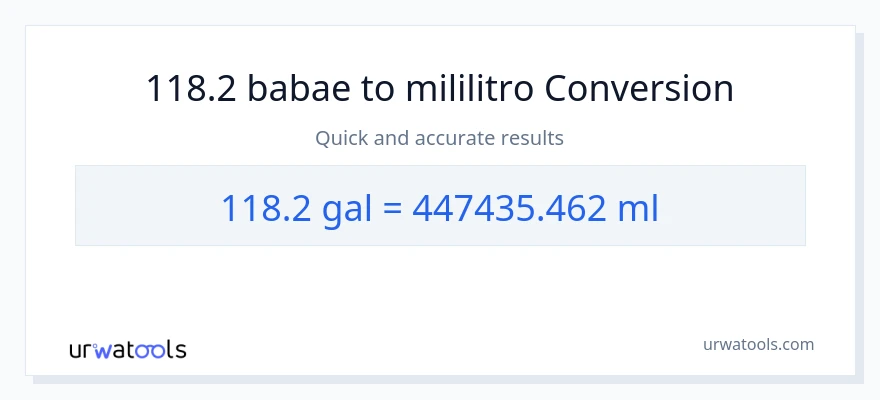 118.2 Mga galon patungong mga mililitro na conversion