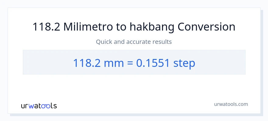 118.2 milimetro patungong mga hakbang na conversion