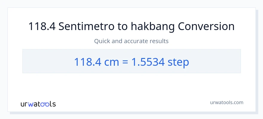 118.4 Mga Sentimetro patungong mga hakbang na conversion