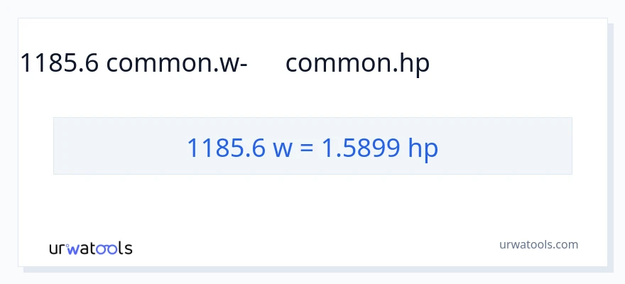 1185.6 վատտ-ից ձիաուժ փոխակերպում