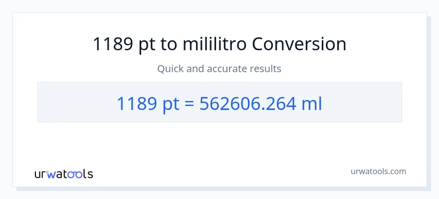 1189 Pints patungong mga mililitro na conversion