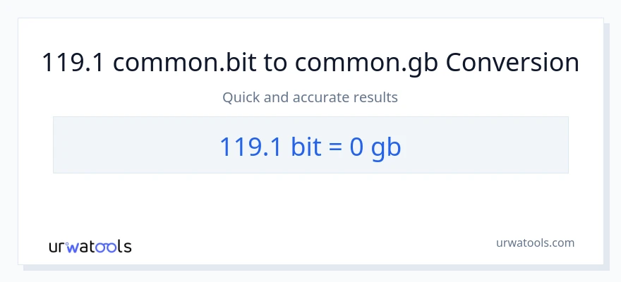 119.1 Bits patungong Gigabytes na conversion