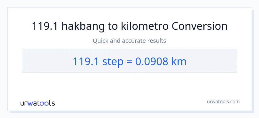 119.1 mga hakbang patungong Kilometro na conversion