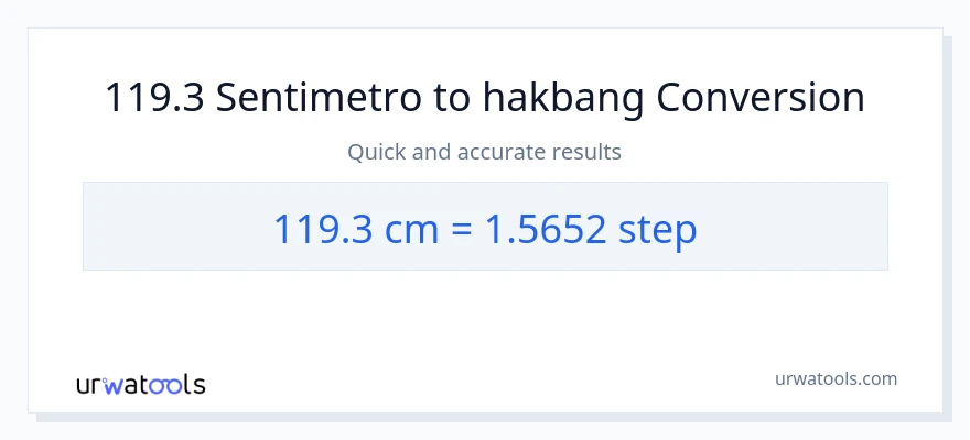 119.3 Mga Sentimetro patungong mga hakbang na conversion