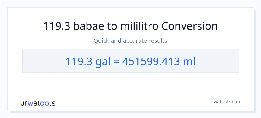 119.3 Mga galon patungong mga mililitro na conversion