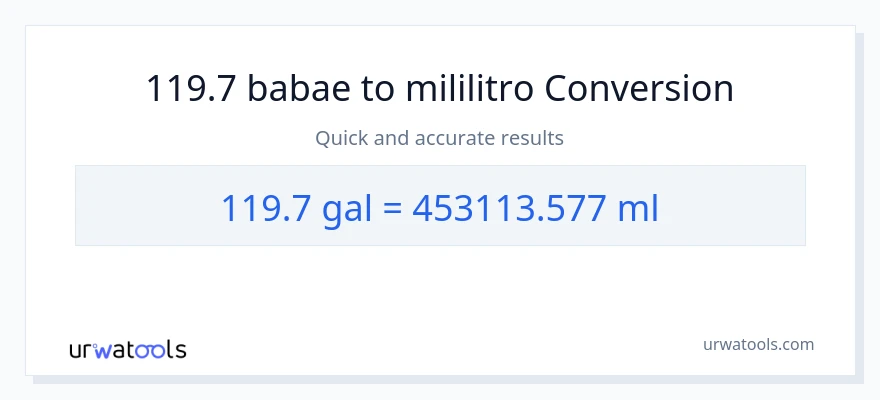 119.7 Mga galon patungong mga mililitro na conversion